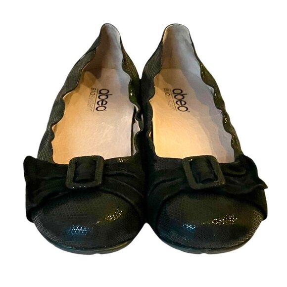 Abeo BIO System Black Tabitha Slip On LEATHER Ballet FLATS w/ ARCH SUPPORT-Sz 9N - Picture 9 of 16